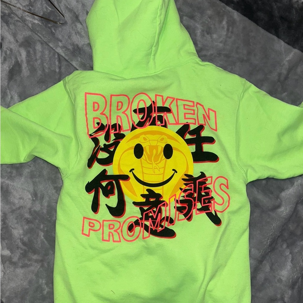 Zumiez broken promises neon green hoodie